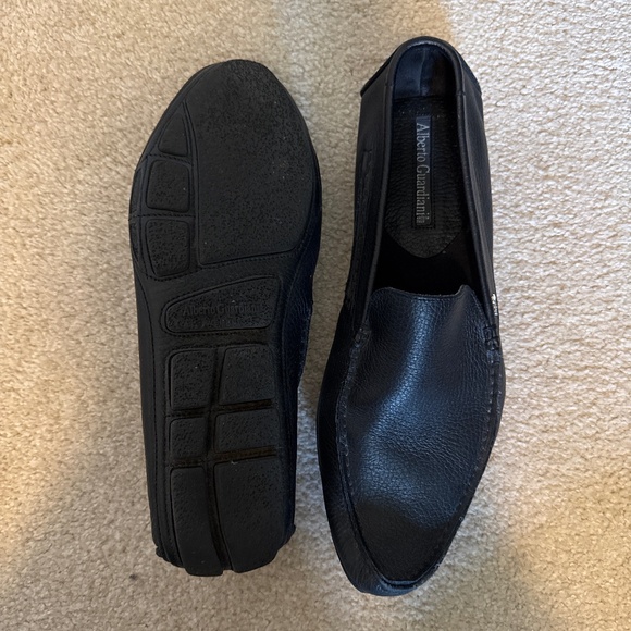 Alberto Guardiani black leather loafers